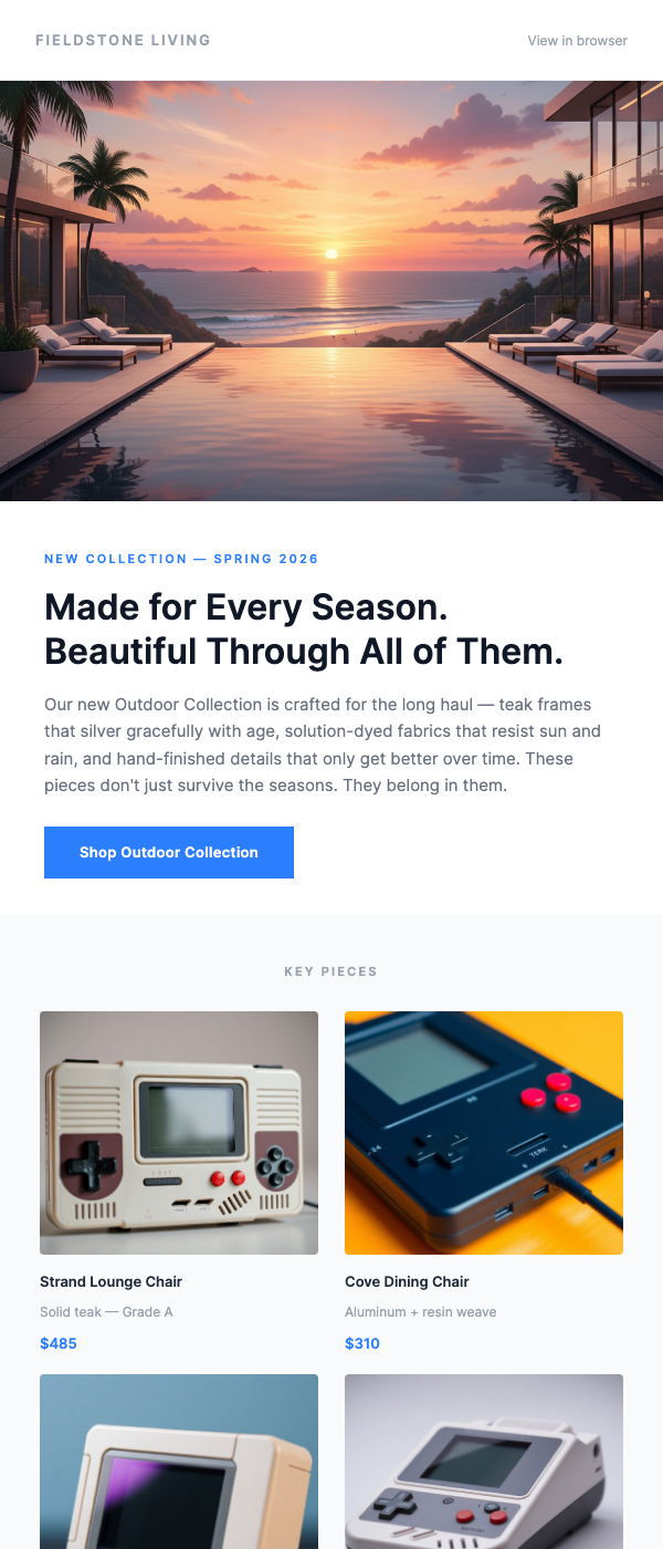 Outdoor Collection Launch – Built to Last, Designed to Inspire
