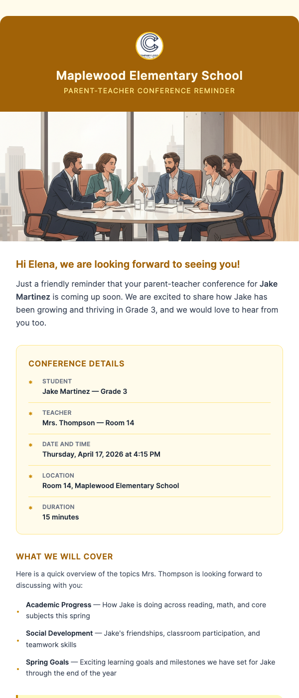 Parent-Teacher Conference Reminder