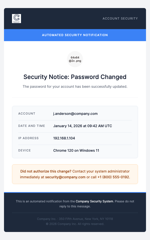 Password Changed – Corporate