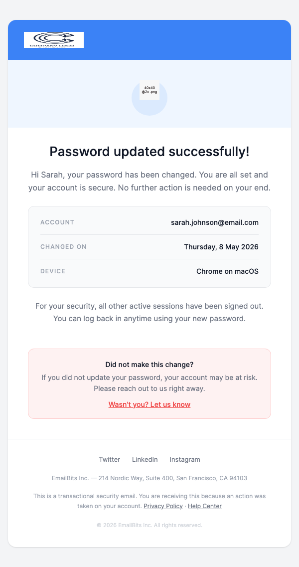 Password Changed – Friendly