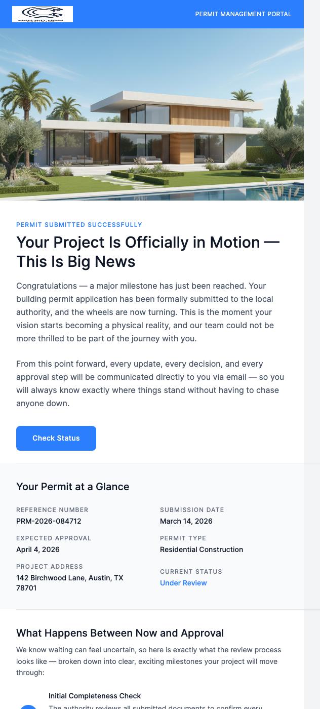 Permit Application Submitted – Approved [Date]