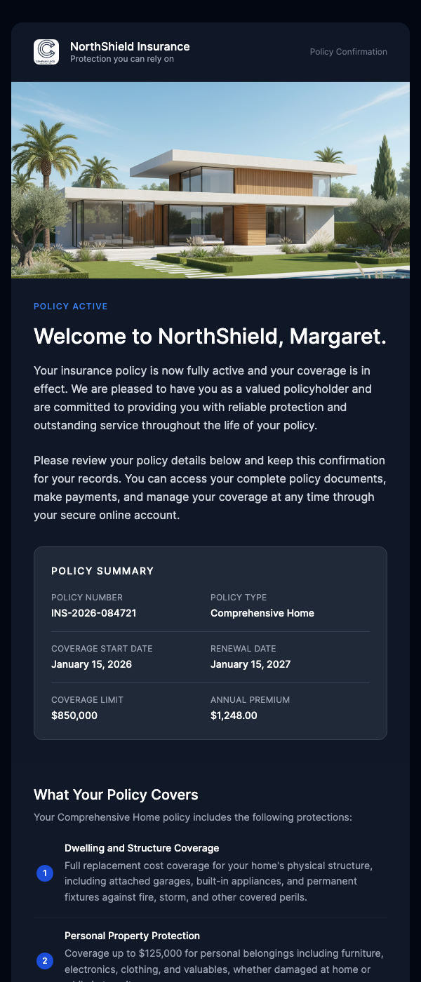 Policy Activated – Welcome to [Company]