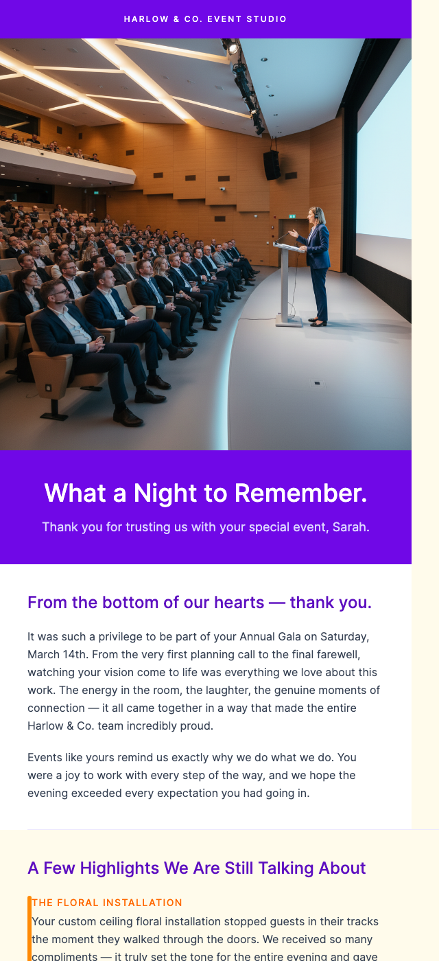 Post-Event Recap – Thank You for Celebrating With Us