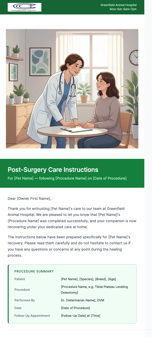 Post-Surgery Care Instructions – Your Pet Is Home
