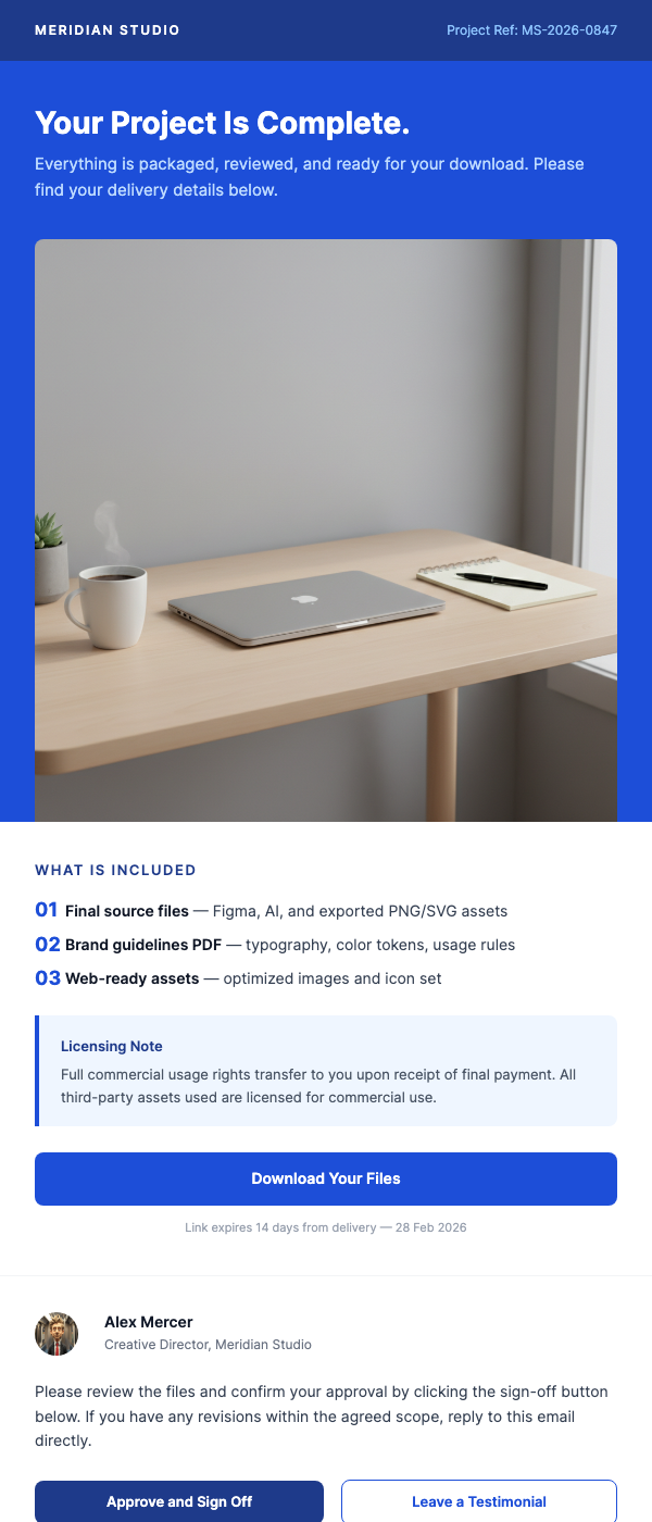 Project Delivered – Final Files Ready