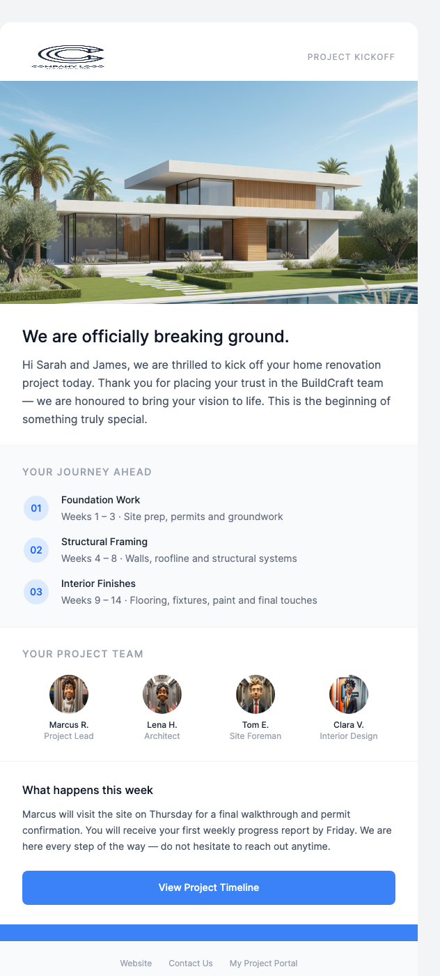 Project Kickoff – Let's Build Something Beautiful