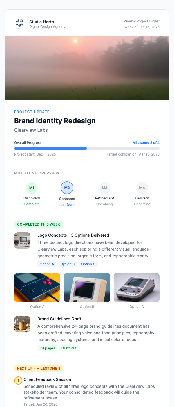Project Milestone Update