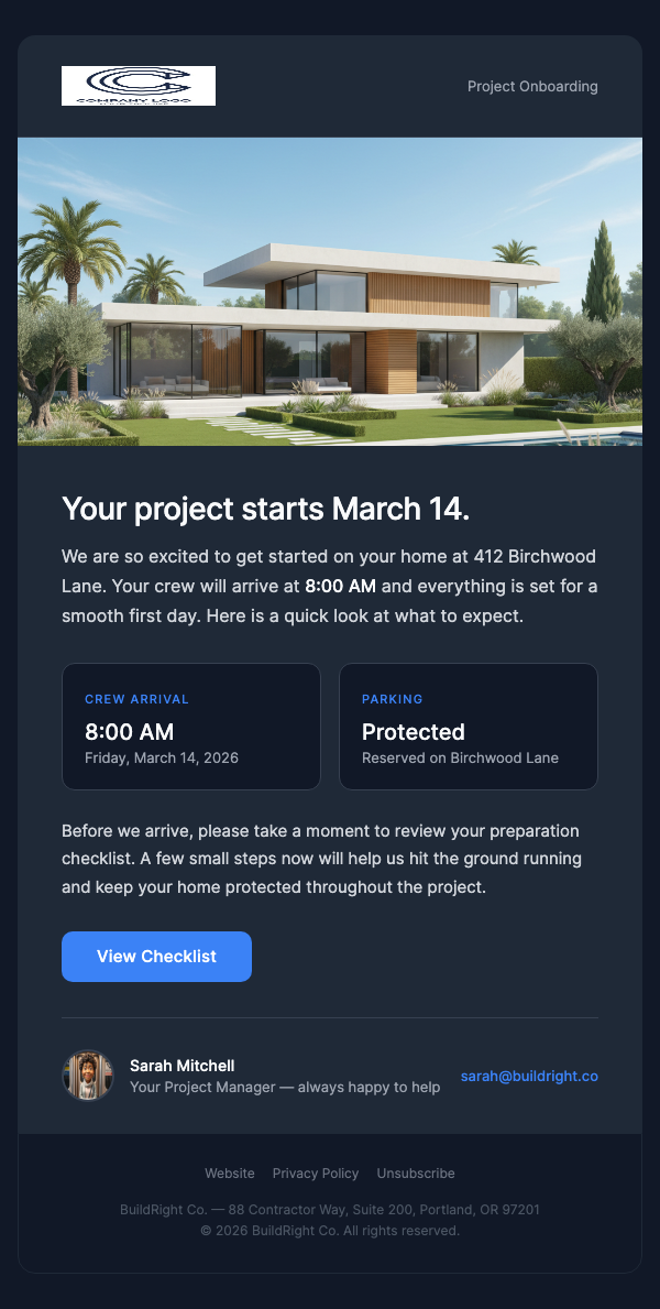 Project Start Date – Get Excited!