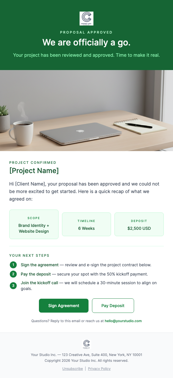 Proposal Approved – Let's Get Started
