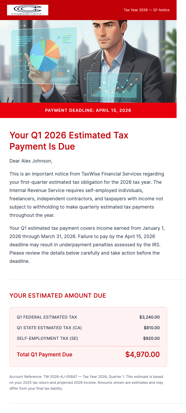 Q1 Tax Estimated Payment Due – Reminder