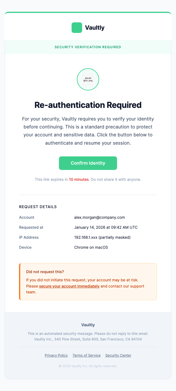Reauthentication – Branded