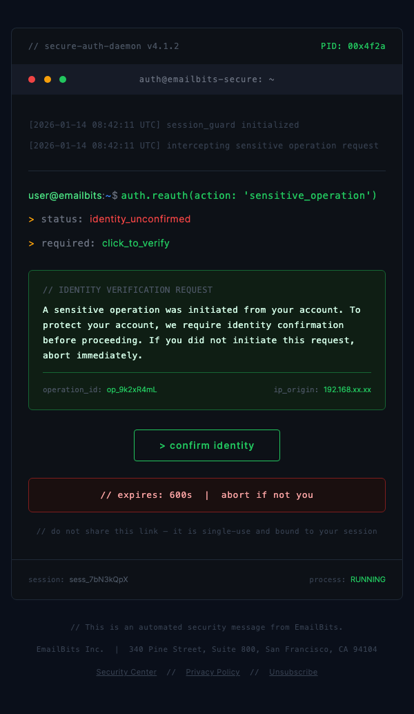 Reauthentication – Terminal