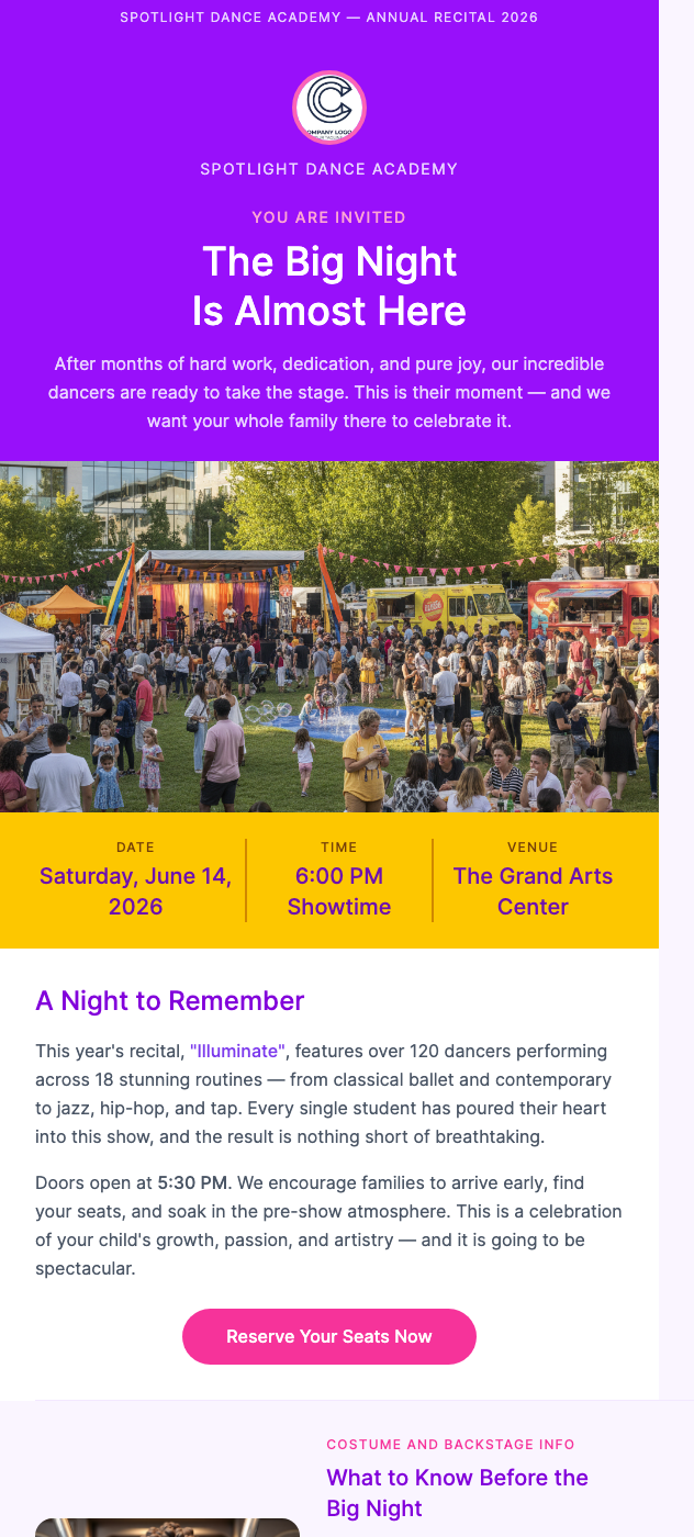 Recital Invitation – You're Invited to Celebrate