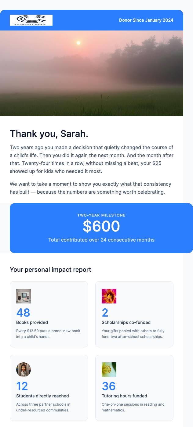 Recurring Donor Thank You