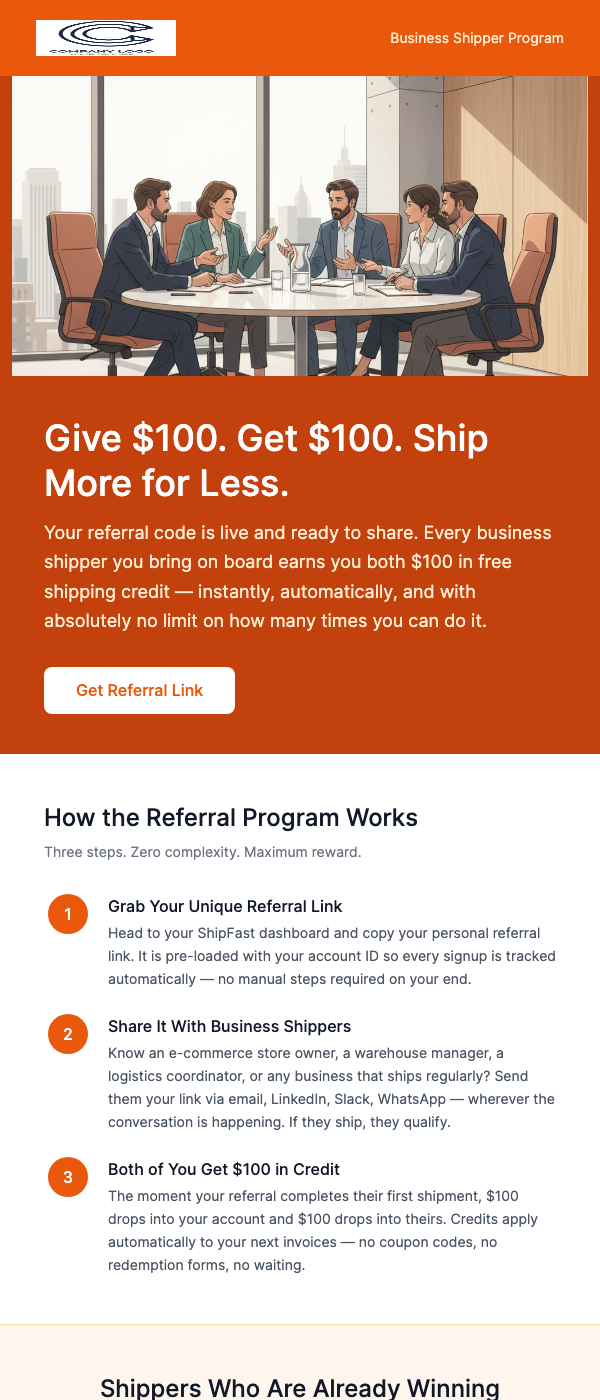 Referral Bonus – Get $100 Credit per Referral