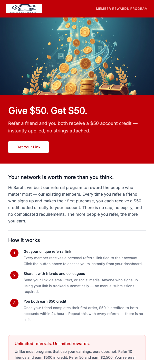 Referral Bonus – Recommend Us, Get $50