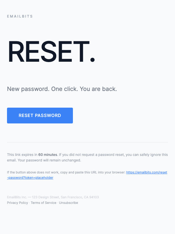 Reset Password – Bold