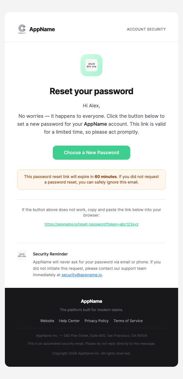 Reset Password – Branded