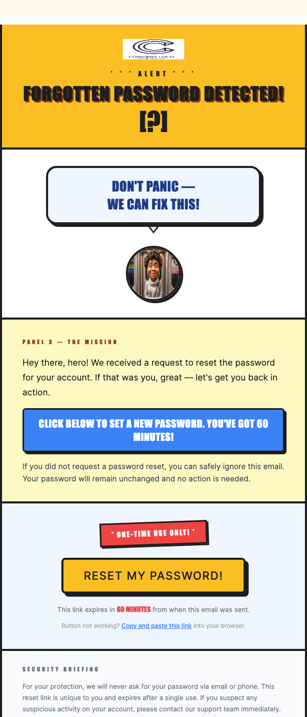Reset Password – Comic