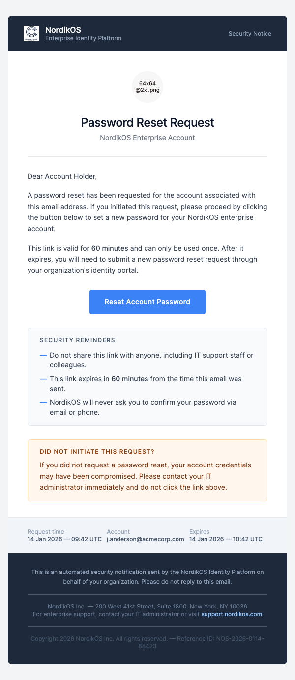 Reset Password – Corporate
