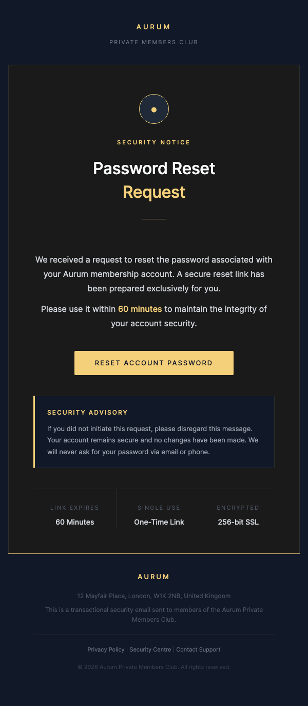 Reset Password – Luxury