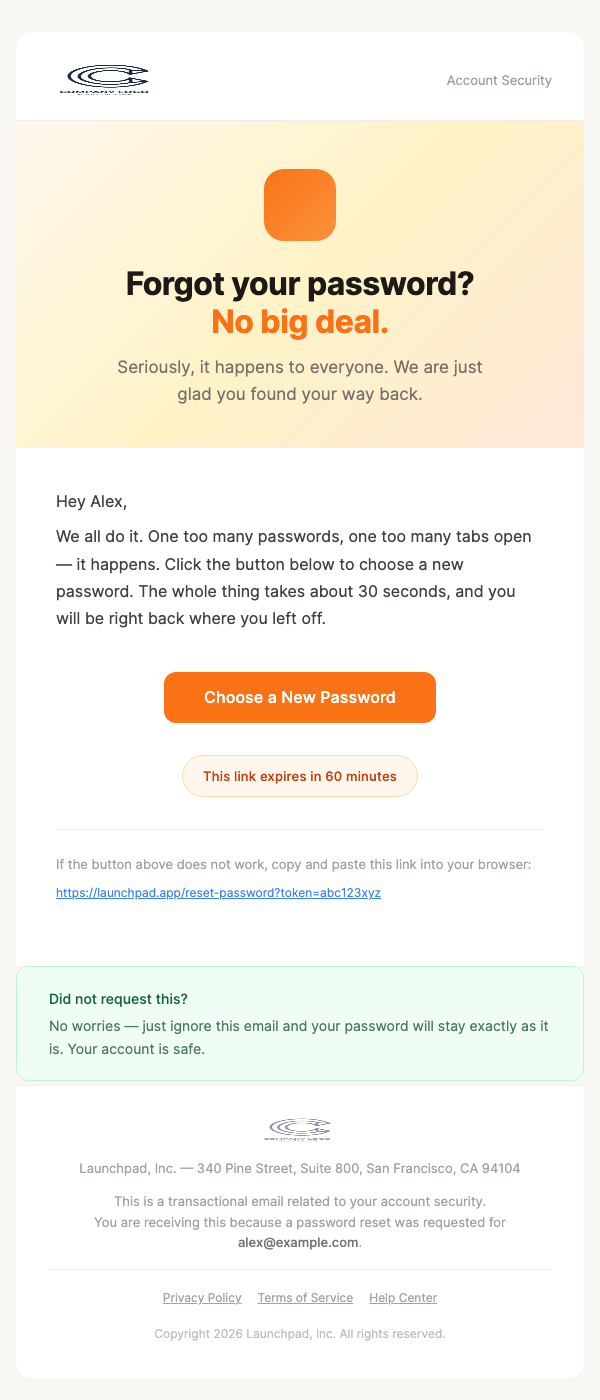 Reset Password – Startup