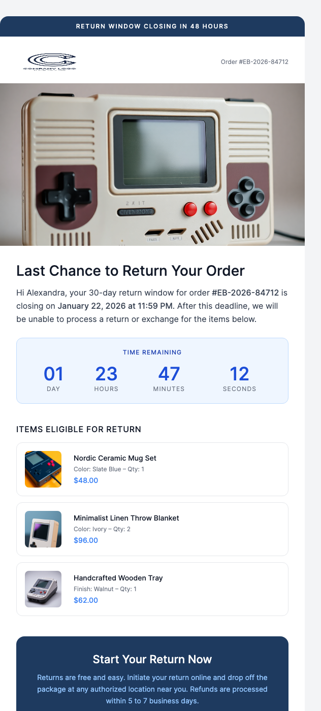 Return Window Closing Soon – Last Chance
