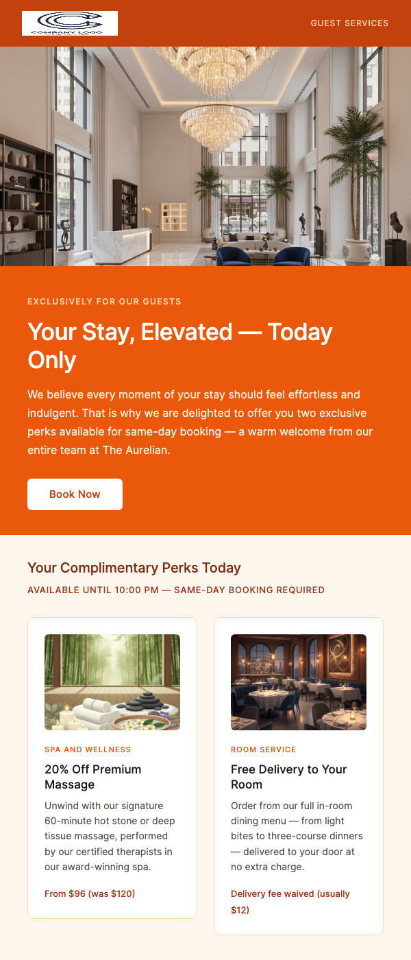 Room Service Menu – Ready to Relax?