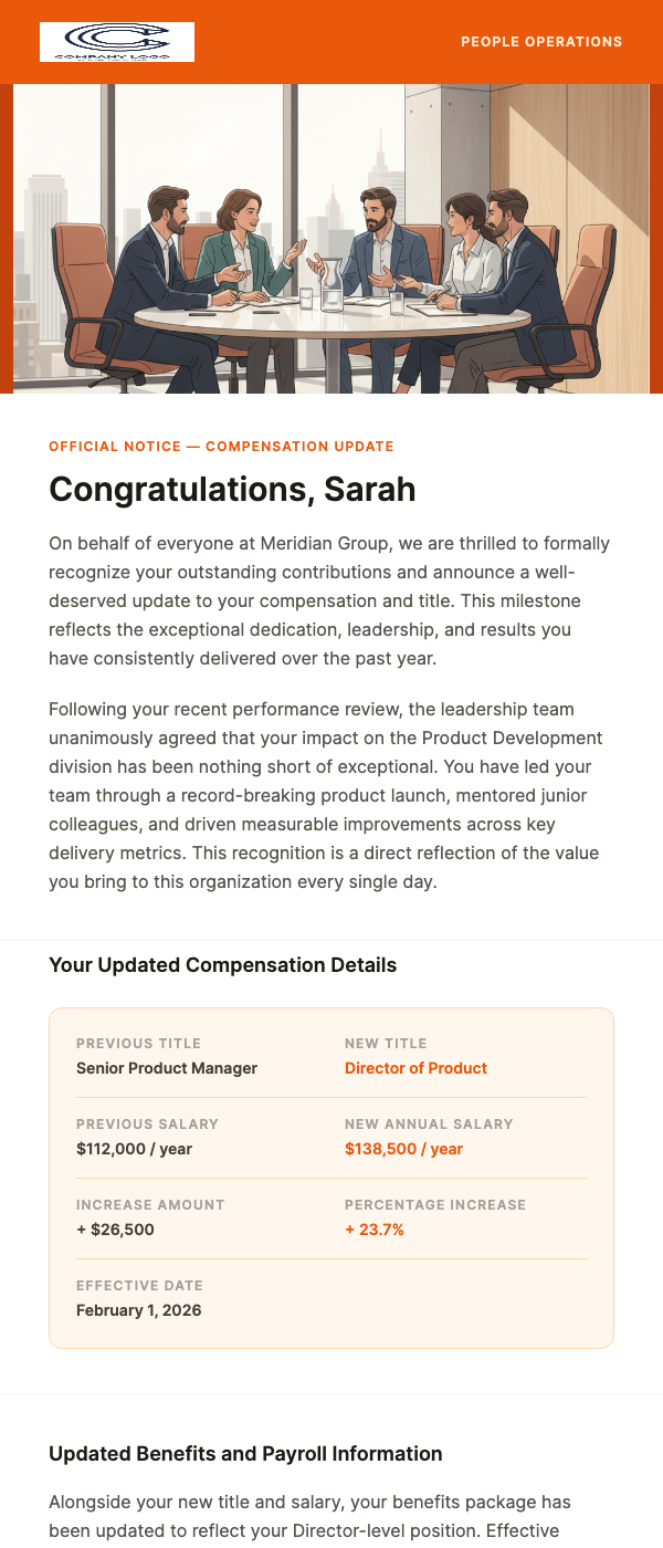 Salary Increase Notification – Congratulations