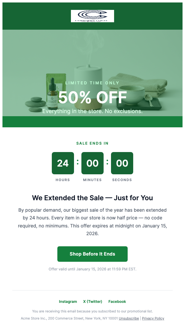 Sale Extended – Last 24 Hours for 50% Off