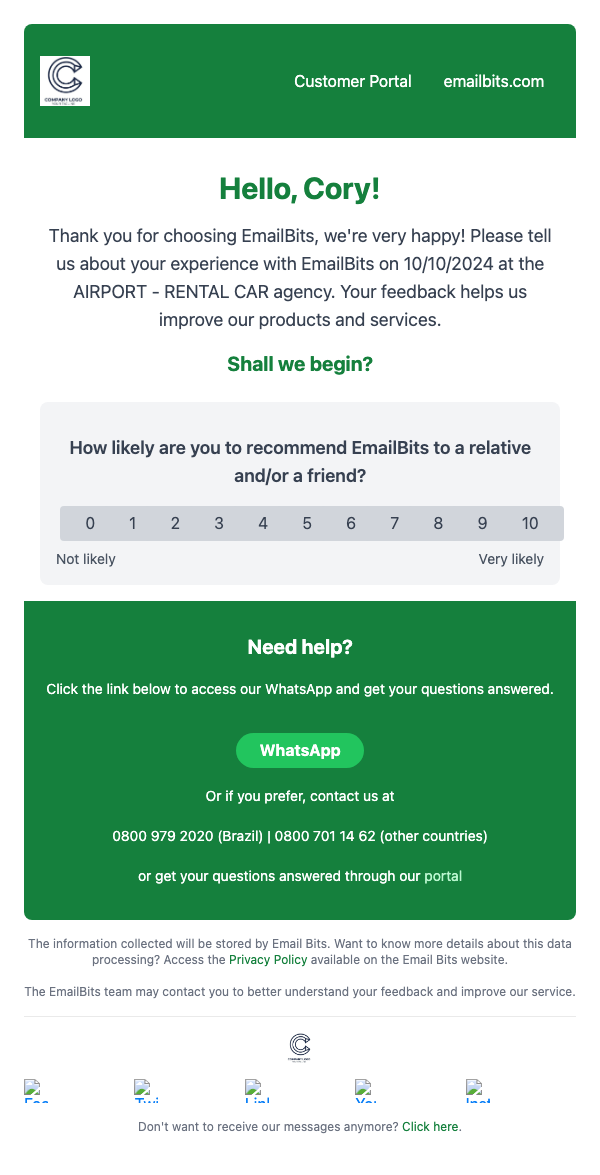 Satisfaction Survey - Net Promoter Score - Light Theme