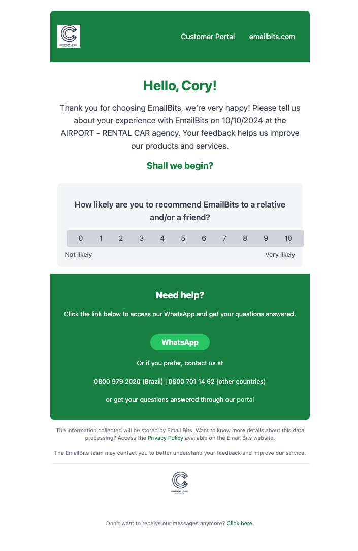 Satisfaction Survey - Net Promoter Score - Light Theme
