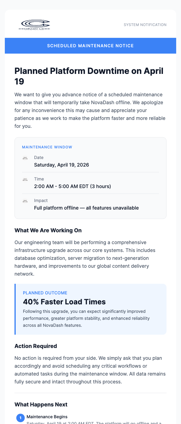 Scheduled Maintenance Window