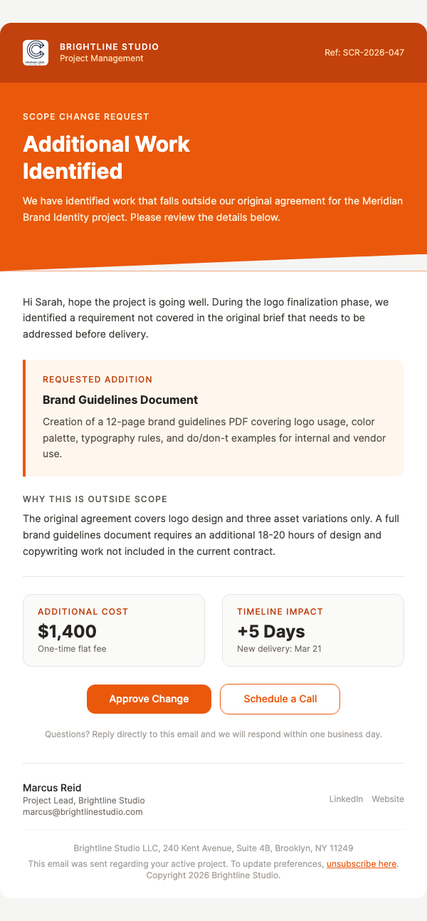 Scope Change Request – Review & Approve