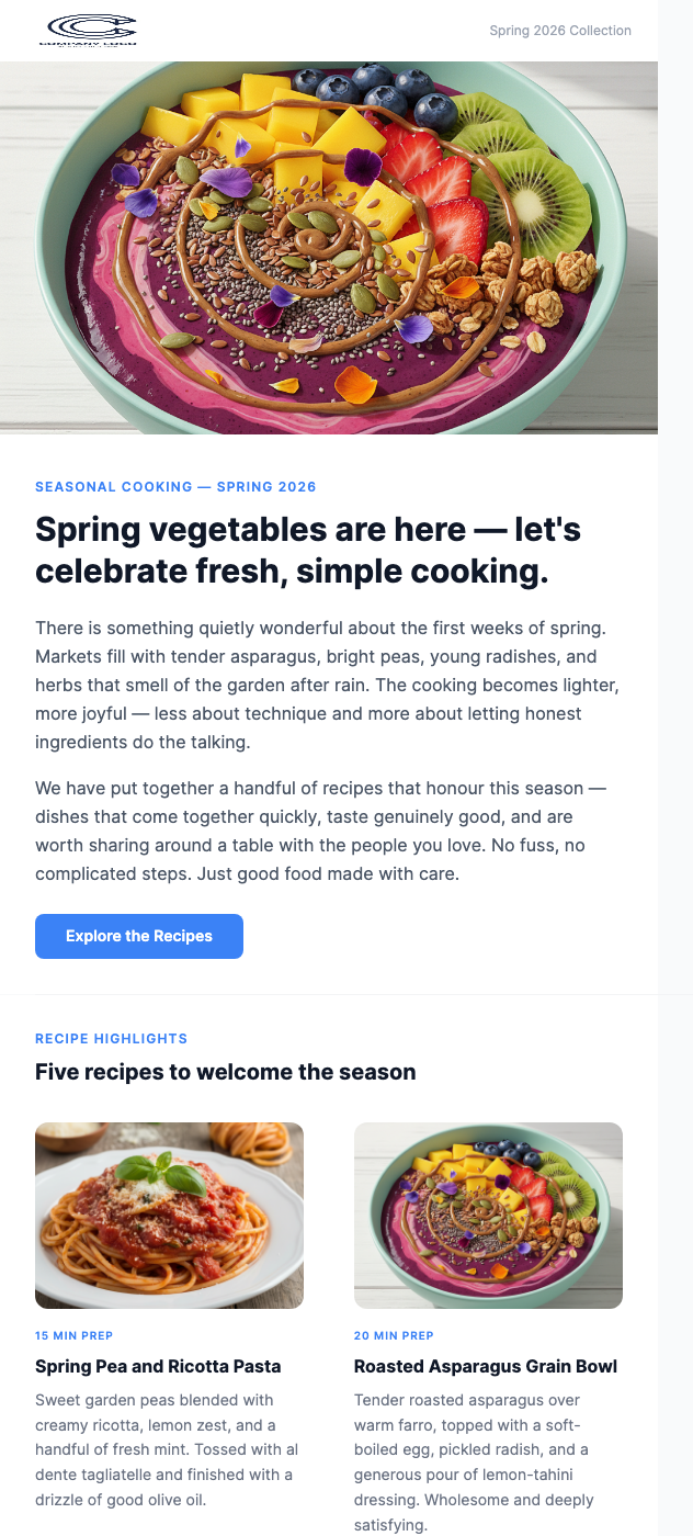 Seasonal Recipes – Fresh Flavors for Spring