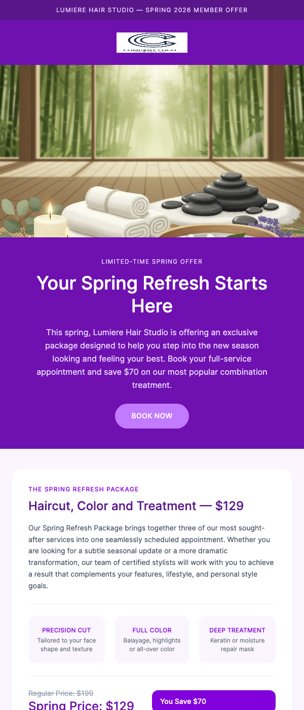 Seasonal Treatment Special – Refresh Your Look