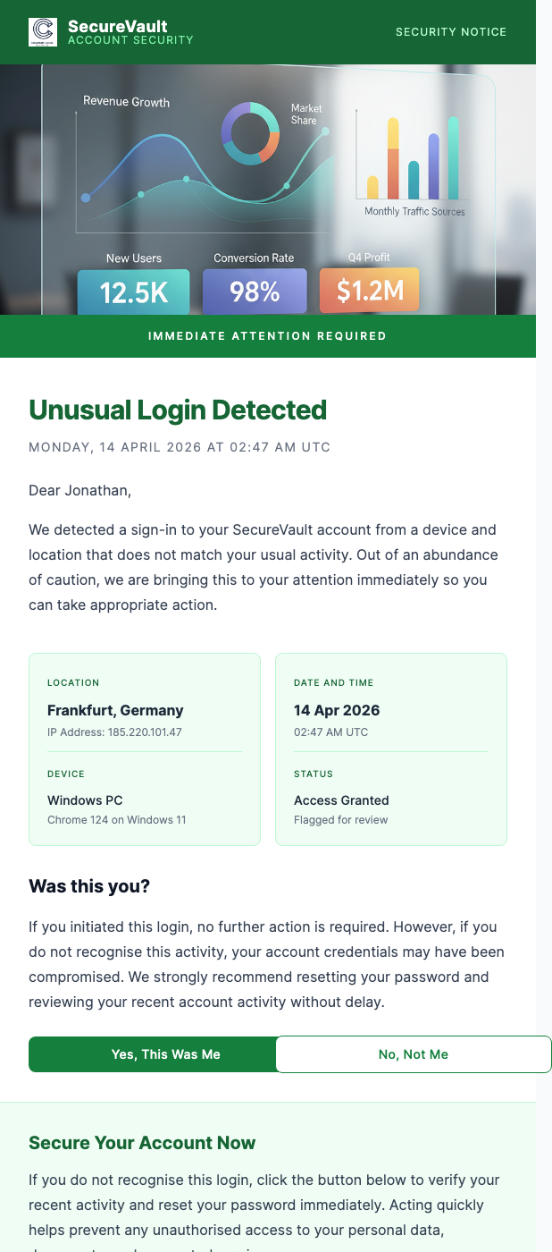 Security Alert – Unusual Login Detected