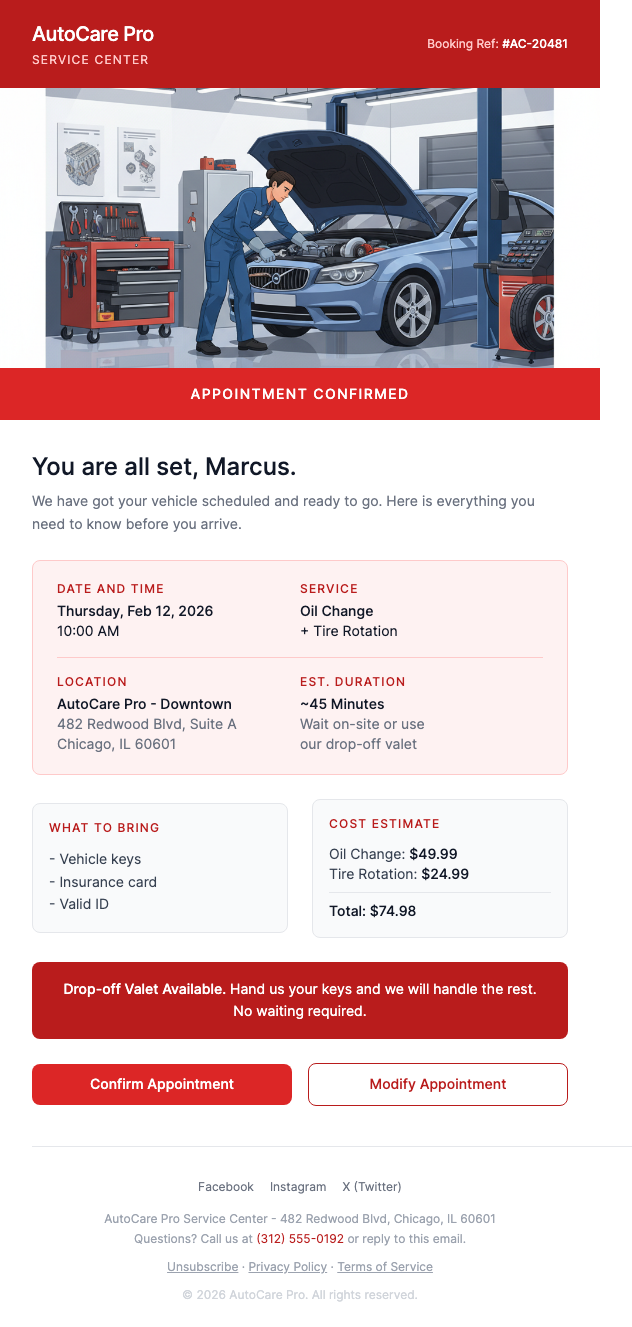 Service Appointment Confirmation – See You Thursday