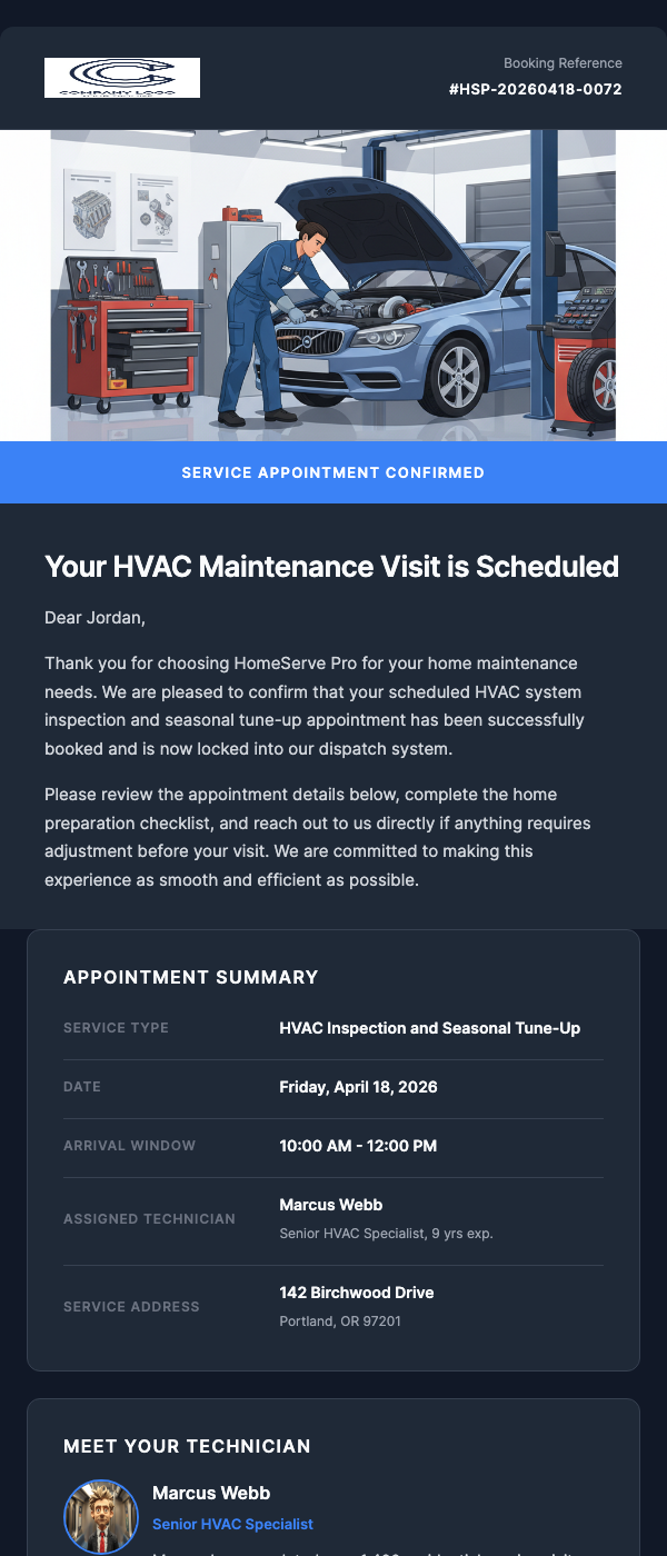 Service Appointment Confirmed – See You Friday