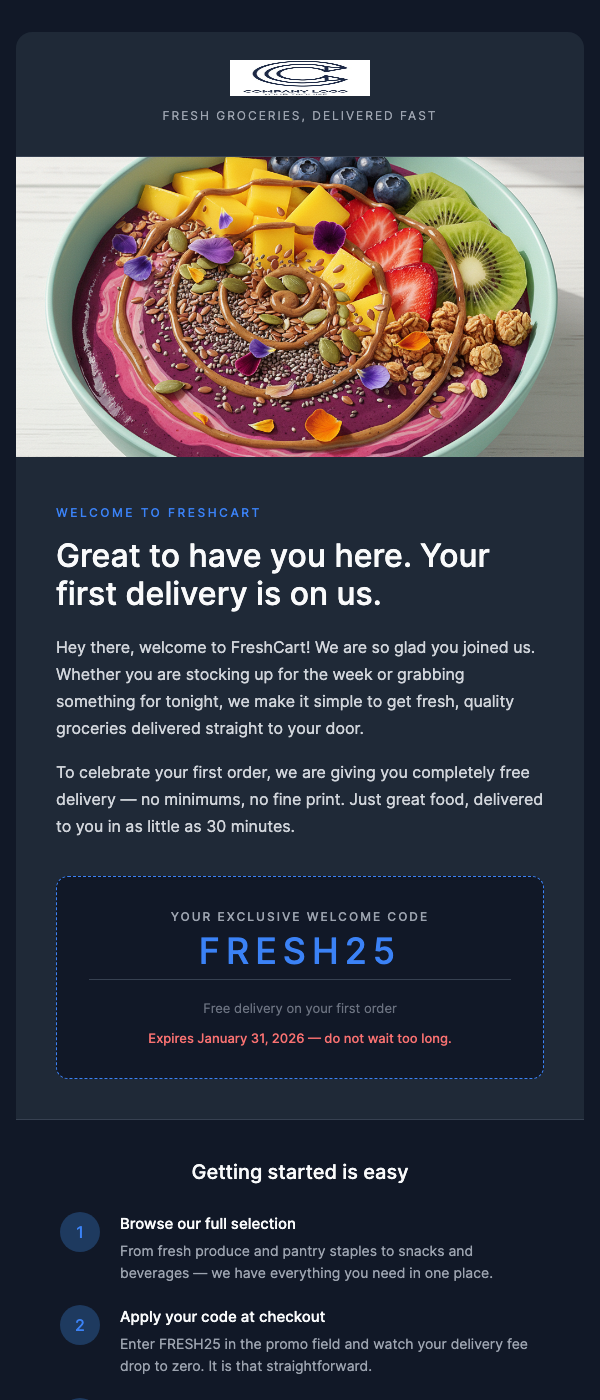 Special Offer – Free Delivery on Your First Order