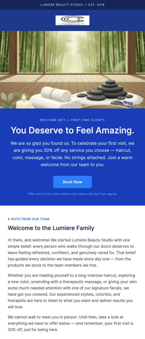 Special Offer – New Client Welcome Package