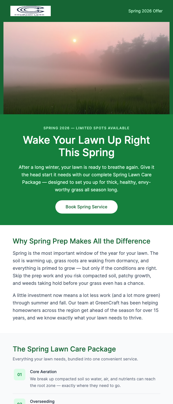 Spring Lawn Care Package – Book Before Spots Fill Up