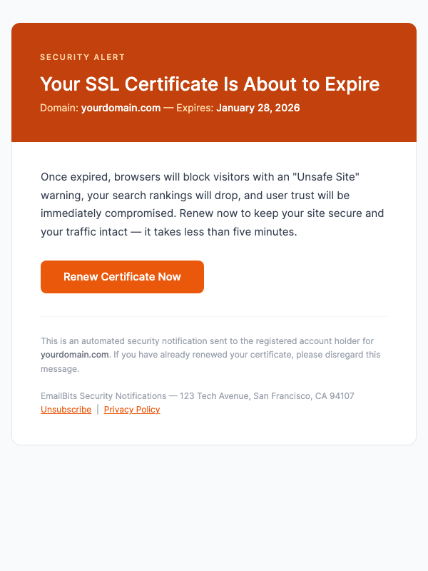 SSL Certificate Expiring in 14 Days