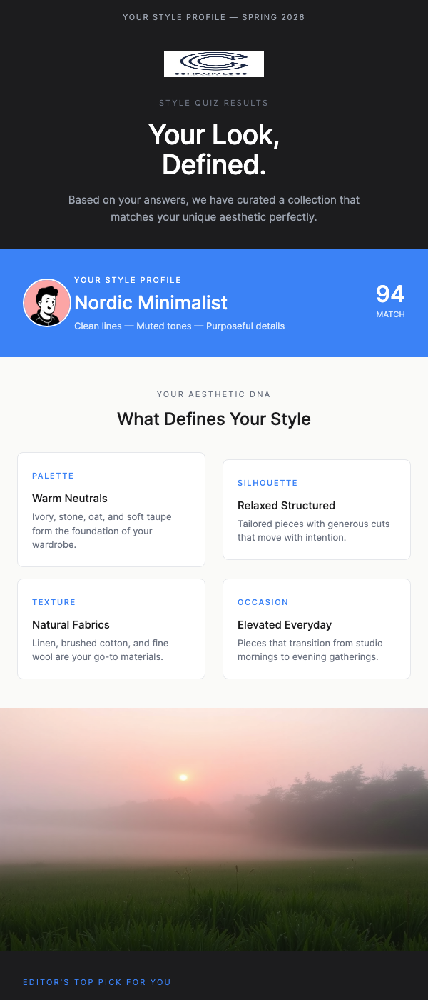 Style Quiz Results – Your Personalized Recommendations