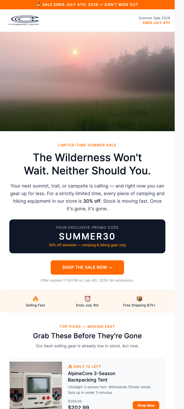 Summer Sale Announcement