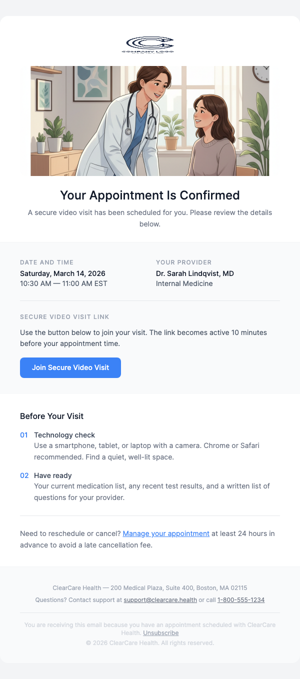 Telehealth Appointment Confirmation