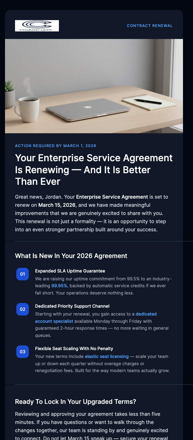 Terms & Pricing Agreement Renewal – Action Needed