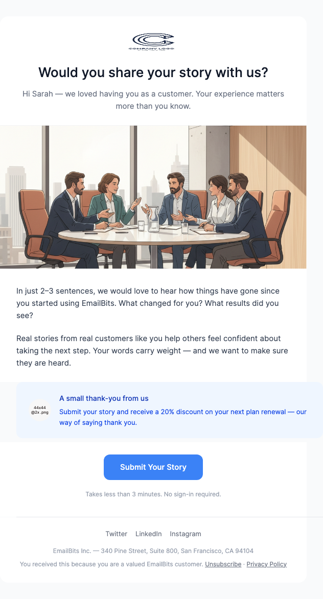 Testimonial Request – Share Your Success Story