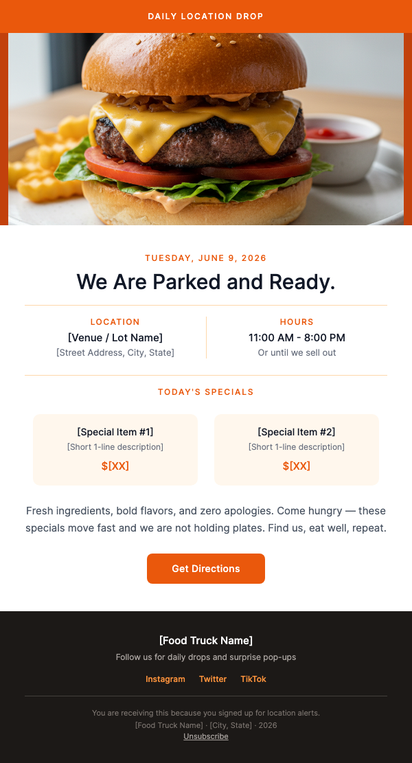 Today's Location Drop – Find Us Now