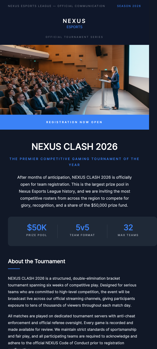 Tournament Sign-Ups Open – Compete for Prize Money